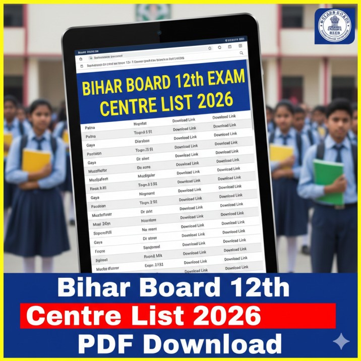 Bihar Board 12th Exam Centre List 2026