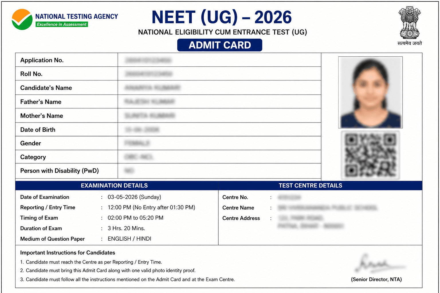 NEET UG 2026 Admit Card Out