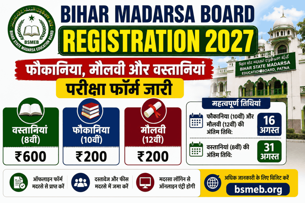 Bihar Madarsa Board Registration 2027