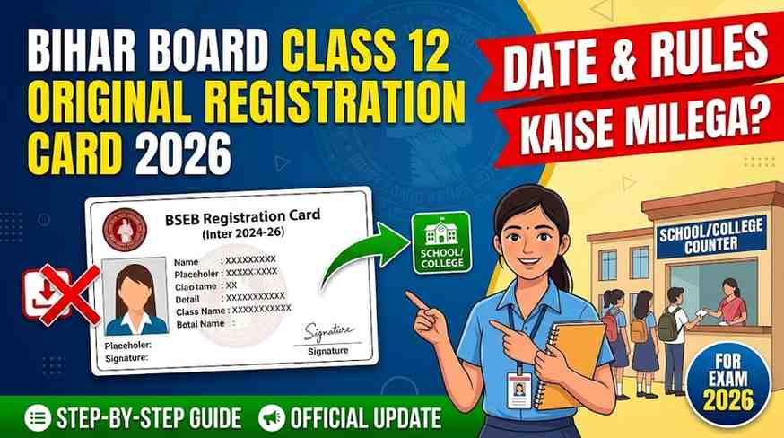 Bihar Board Class 12 Original Registration Card 2026